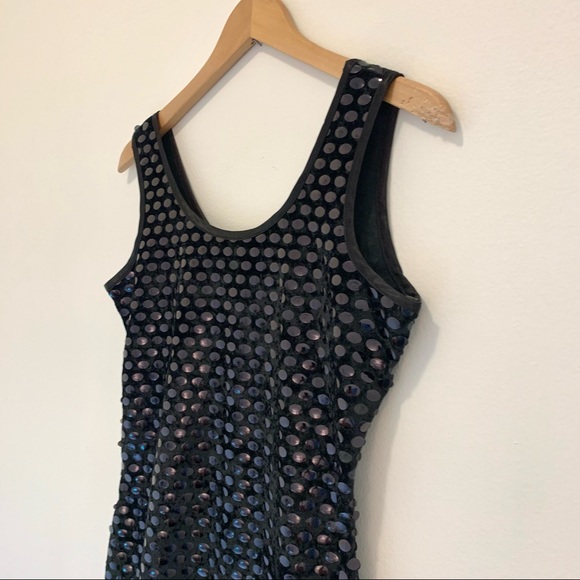 Pleasant Pheasant Bodycon Mini Black Dress M Sleeveless - Picture 2 of 9